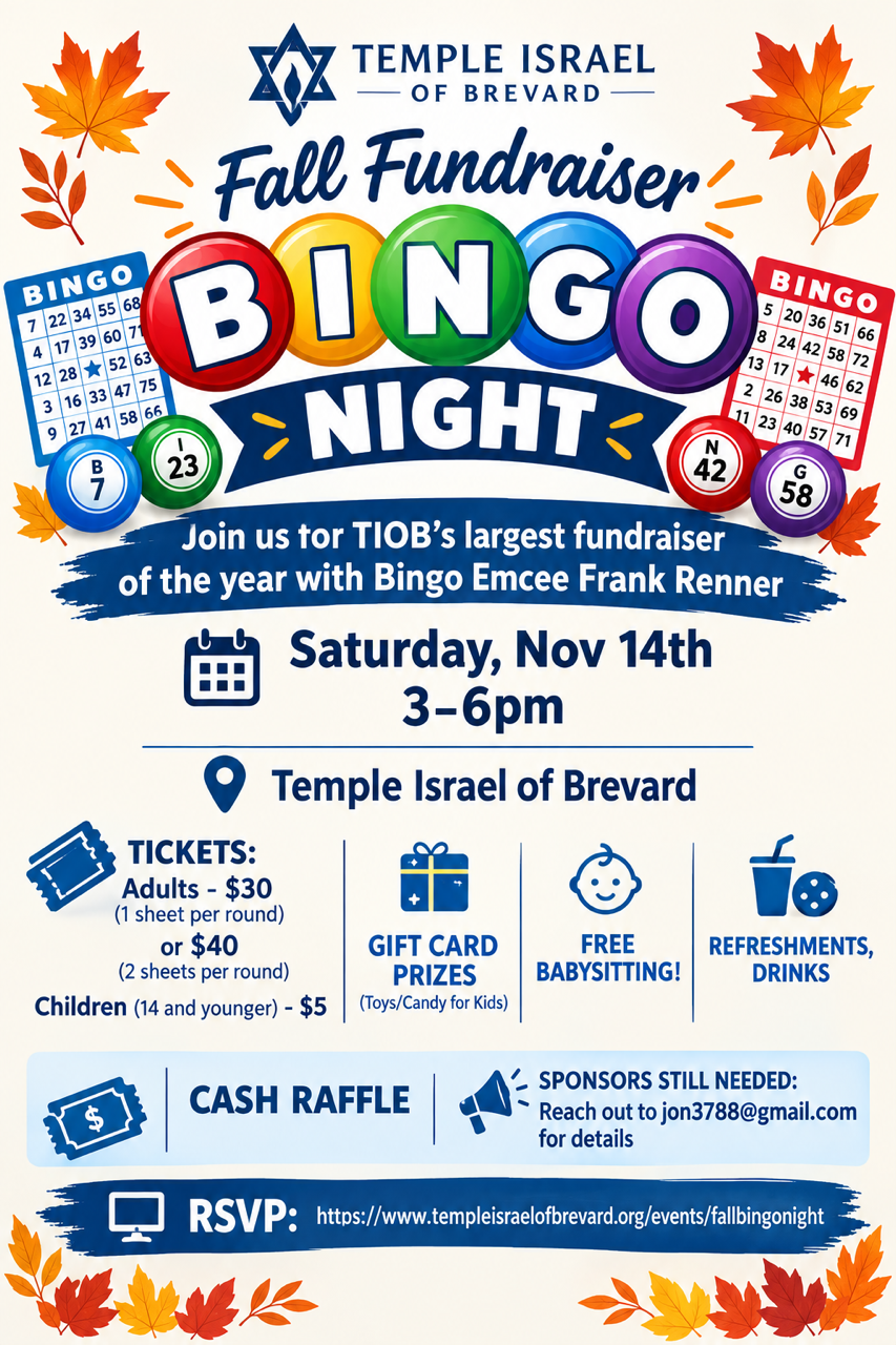 Flyer for Fall Bingo Night