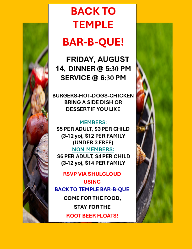 Flyer for Welcome Back BBQ